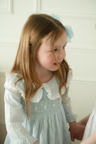 Big bow clip in dusty blue