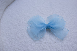 Big bow clip in dusty blue