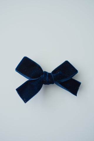 Navy velvet hair clip