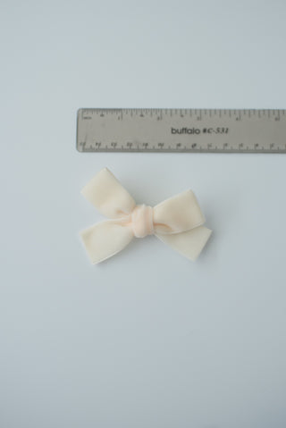 White velvet hair clip