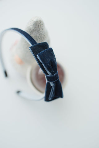 Navy velvet hair band