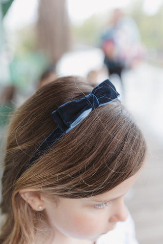 Navy velvet hair band