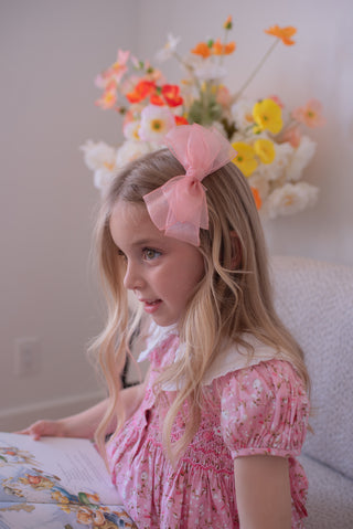 Big bow clip in dusty pink