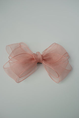 Big bow clip in dusty pink