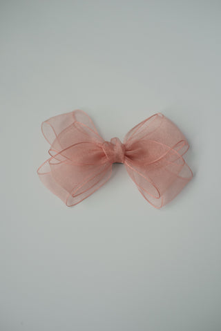 Big bow clip in dusty pink